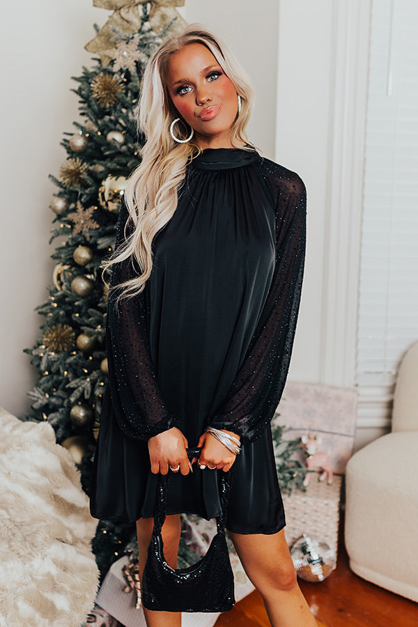 A Night In Paris Embellished Dress In Black Image - 4