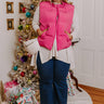 Cool Weather Inclined Puffer Vest in Bubblegum Pink Curves Image - 1