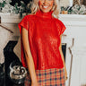 Wine Tasting Metallic Sweater Top in Red Image - 1