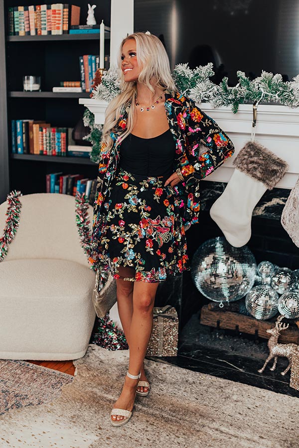 Fan of Floral Sequin Skirt Image - 3