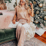 Wine Tasting Metallic Sweater Top in Rose Gold Image - 1