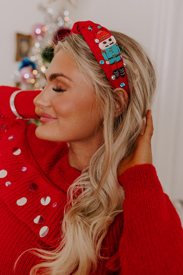 The Nutcracker Beaded Headband in Red Image - 1