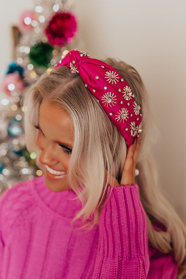 Dreamy And Dazzling Embellished Headband In Orchid Image - 2