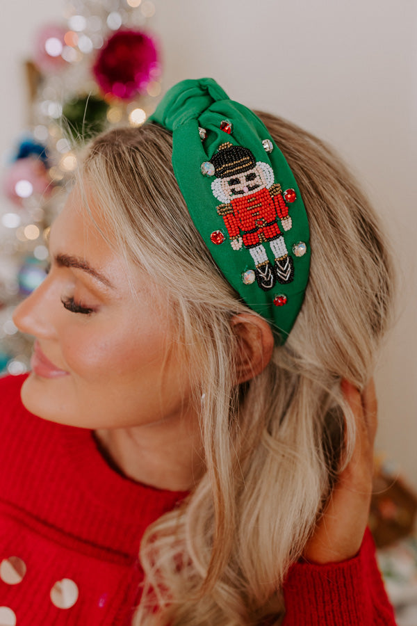 The Nutcracker Beaded Headband in Green Image - 2