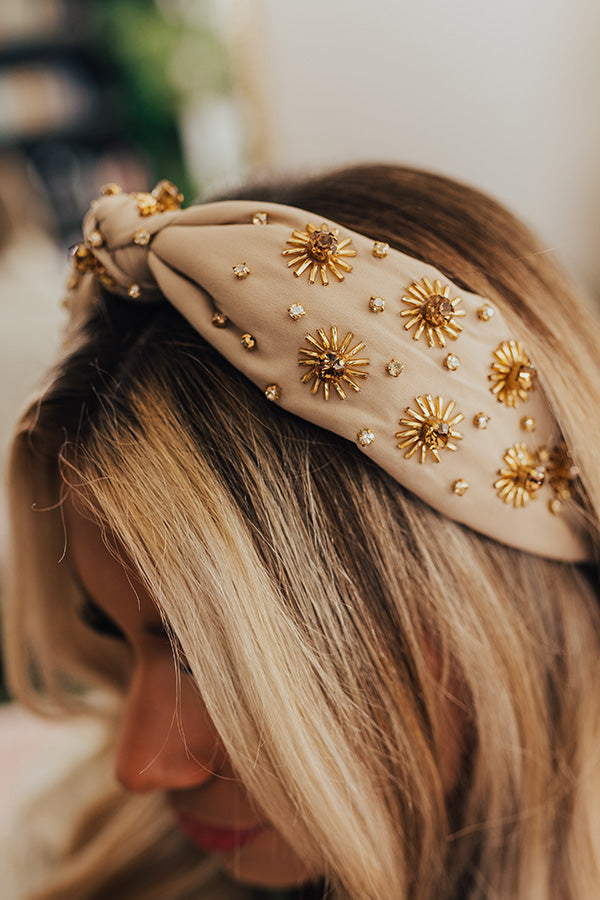 Dreamy And Dazzling Embellished Headband In Stone Image - 2