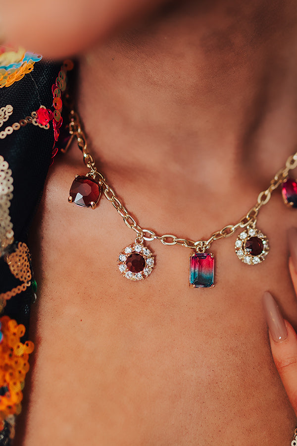 Statement Maker Necklace In Purple Image - 5