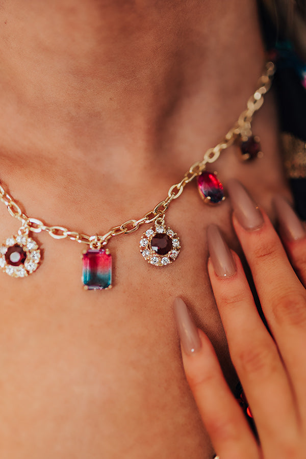 Statement Maker Necklace In Purple Image - 3