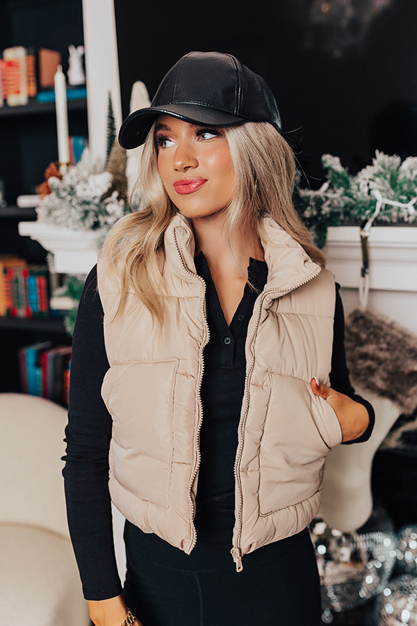 Morning Escape Puffer Vest In Iced Latte Image - 1