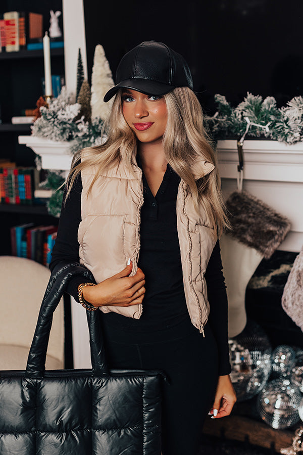 Morning Escape Puffer Vest In Iced Latte Image - 2