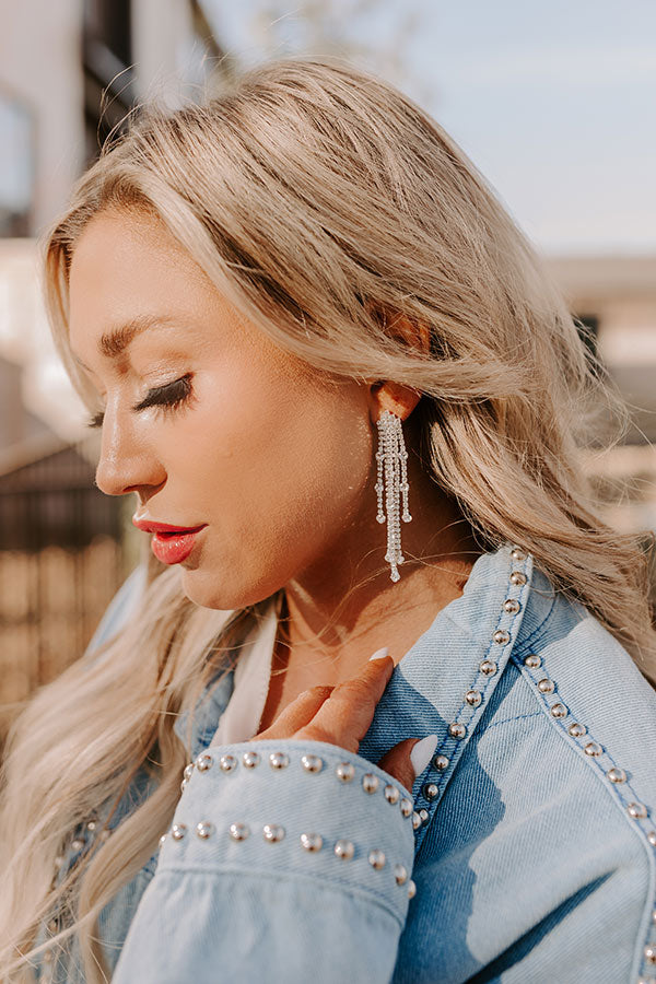 Fizzy Feels Rhinestone Earrings in Silver Image - 1
