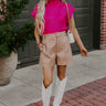 Wine Tasting Metallic Sweater Top in Hot Pink Image - 1