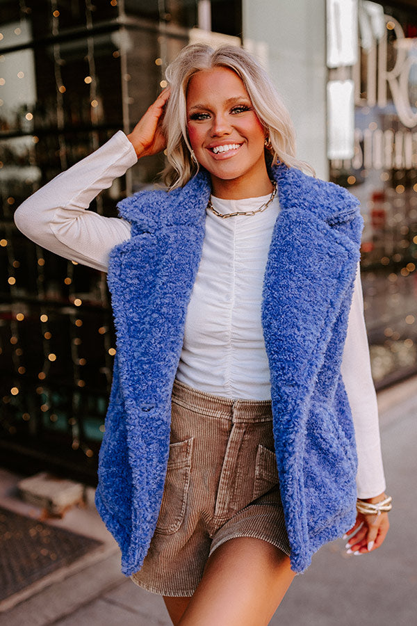 Snuggle Weather Sherpa Vest In Blue Image - 5