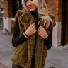 Snuggle Weather Sherpa Vest In Martini Olive Image - 1