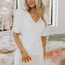 Secret Garden Jacquard Mini Dress in White Image - 1