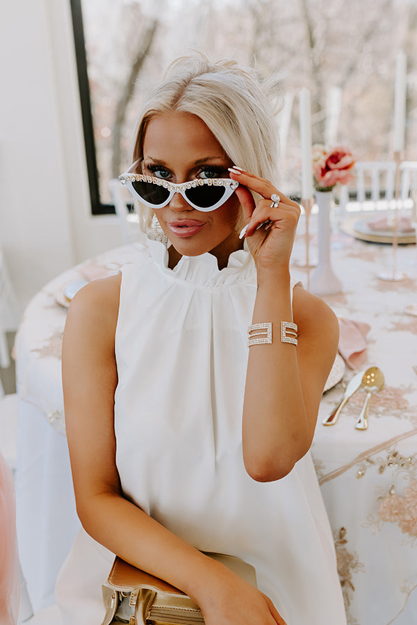 Bride To Be Embellished Cat Eye Sunglasses
