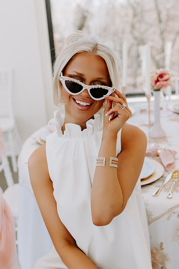 Bride To Be Embellished Cat Eye Sunglasses Image - 3