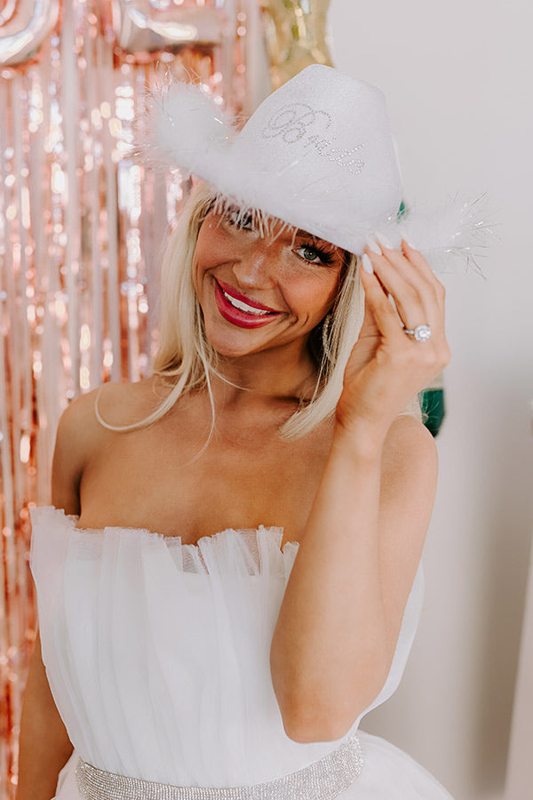 Bride Embellished Cowboy Veil Hat