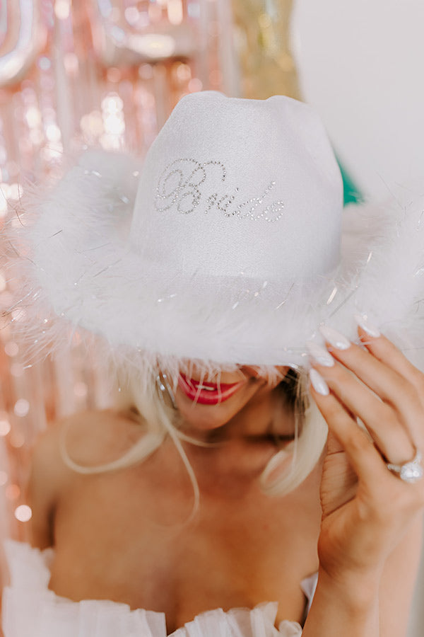 Bride Embellished Cowboy Veil Hat Image - 2