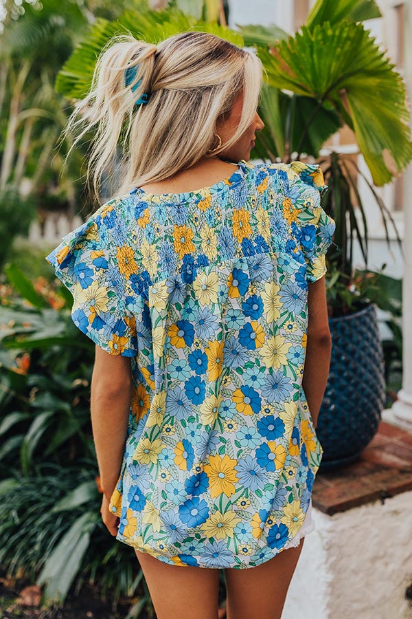 Floral Galore Shift Top In Blue Image - 3