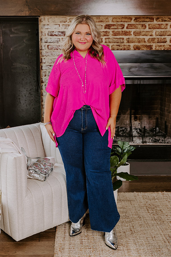 City Escape Shift Top in Hot Pink Curves Image - 5