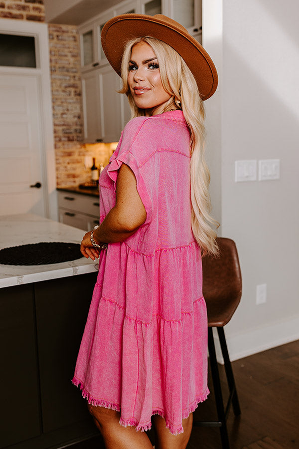 Kaleidoscope Ways Mineral Wash Mini Dress In Pink Curves Image - 3