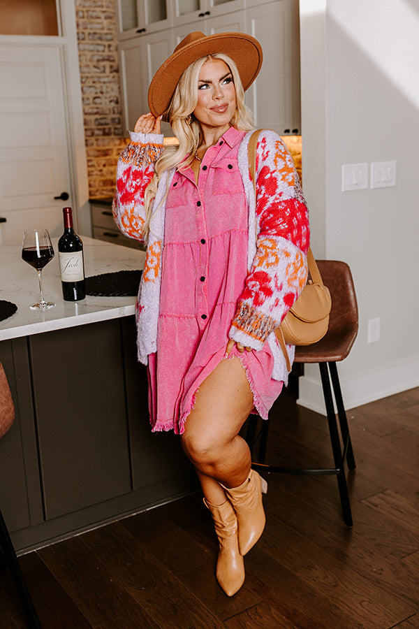Kaleidoscope Ways Mineral Wash Mini Dress In Pink Curves Image - 1