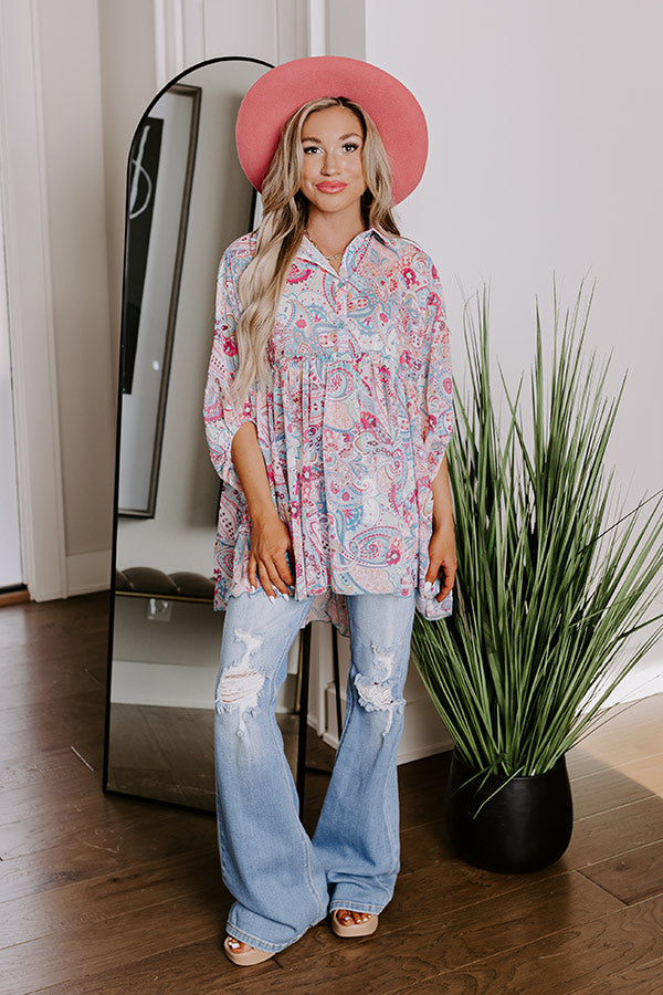 Viva La Travel Paisley Tunic In Pink Image - 2