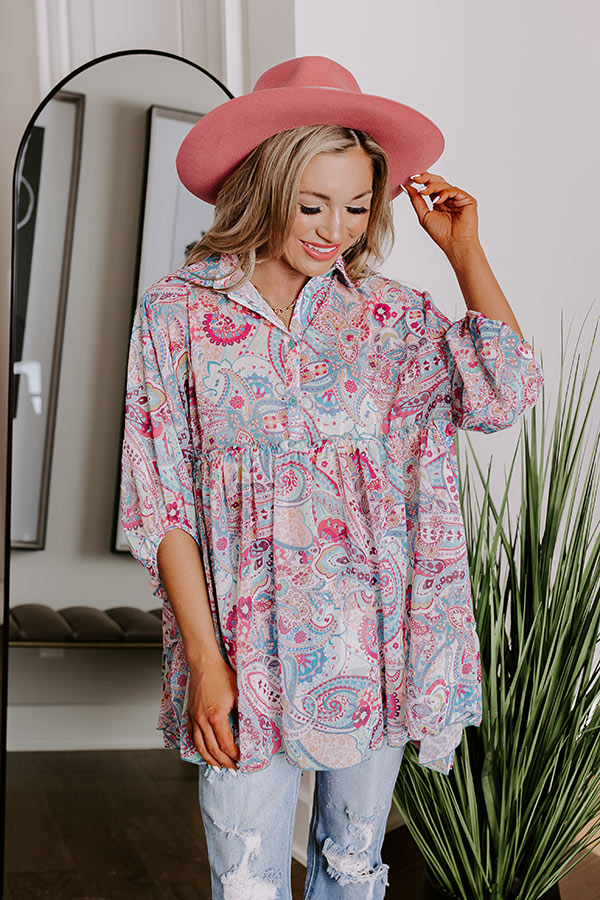 Viva La Travel Paisley Tunic In Pink Image - 3