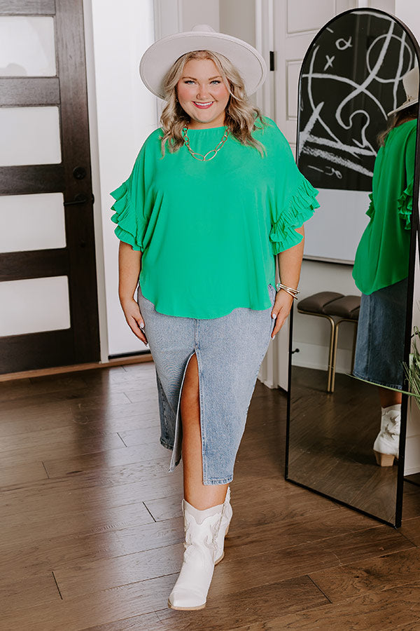 Margarita Date Shift Top in Jade Curves Image - 3
