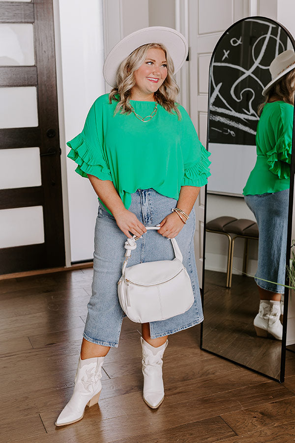 Margarita Date Shift Top in Jade Curves Image - 1