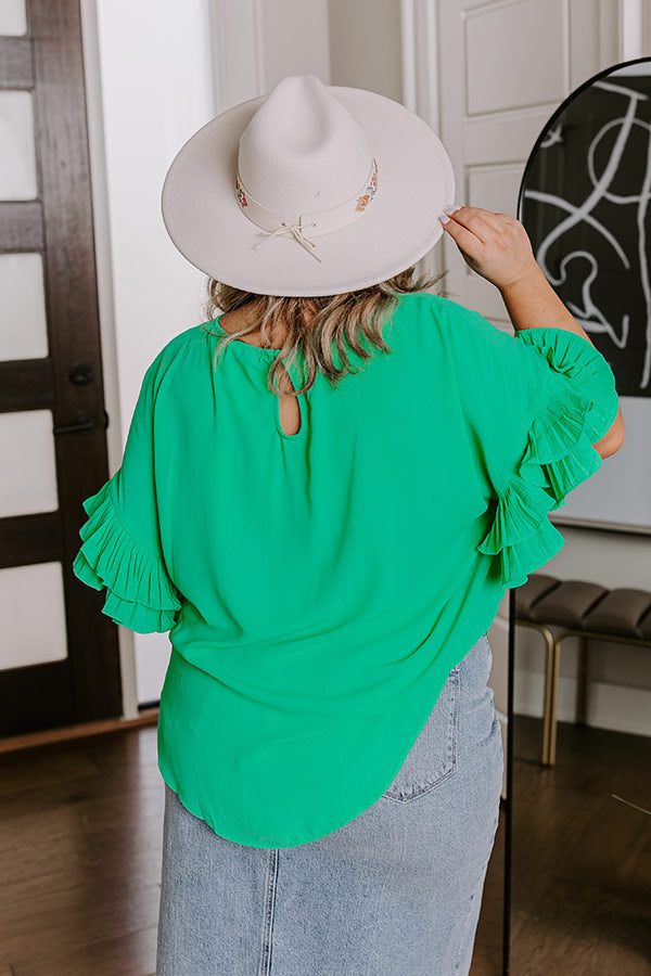 Margarita Date Shift Top in Jade Curves Image - 5