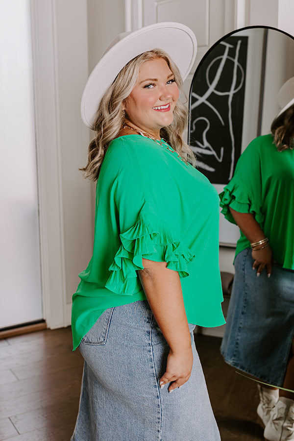 Margarita Date Shift Top in Jade Curves Image - 4