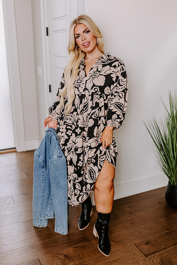 One Way Ticket Floral Midi Curves Image - 1