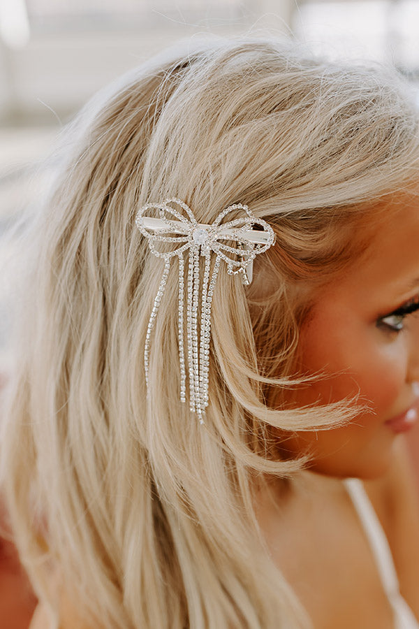 Bows And Kisses Rhinestone Hair Clip Image - 2