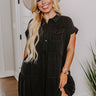 Kaleidoscope Ways Mineral Wash Mini Dress In Black Curves Image - 1
