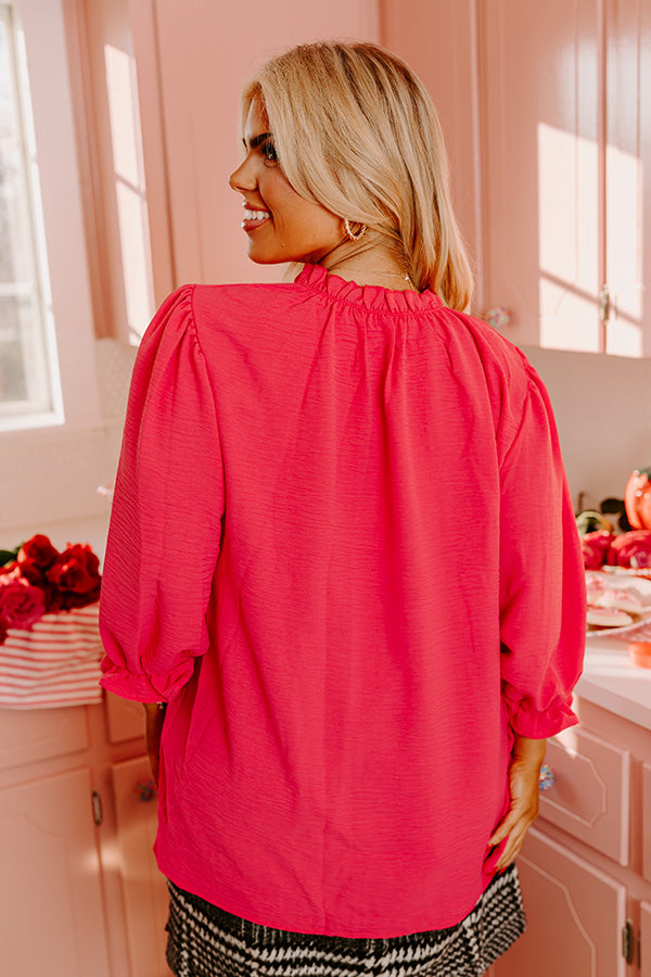 Brunch Date Shift Top in Hot Pink Curves Image - 5