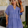 Across The World Mineral Wash Mini Dress In Lavender Curves Image - 1