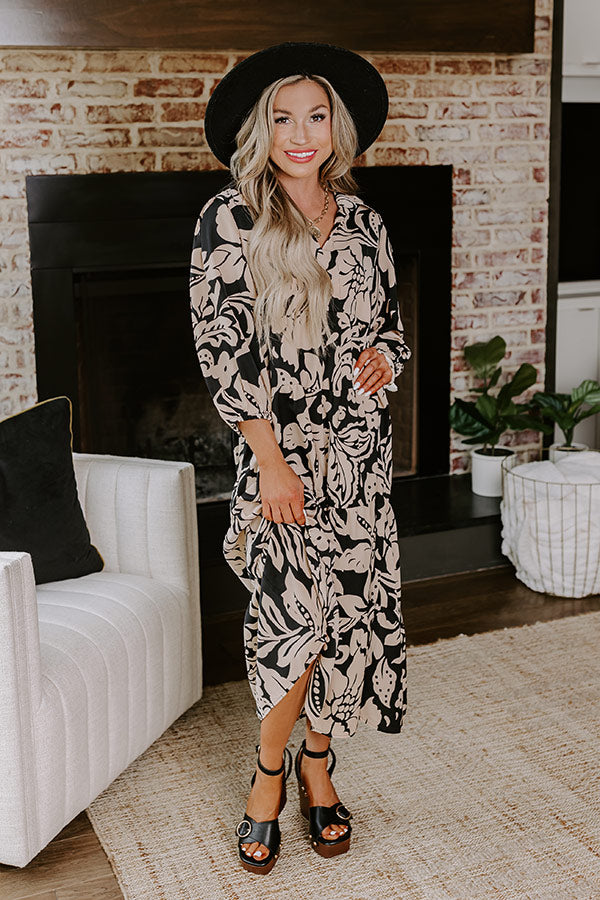 One Way Ticket Floral Midi Image - 2