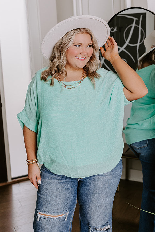 Grateful Life Shift Top In Mint Curves Image - 4