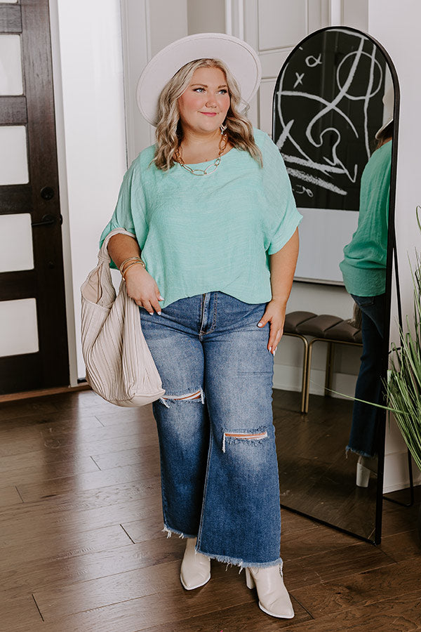 Grateful Life Shift Top In Mint Curves Image - 1
