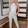 Coffee Run Cutie High Waist Butter Soft Joggers in Mint Image - 1