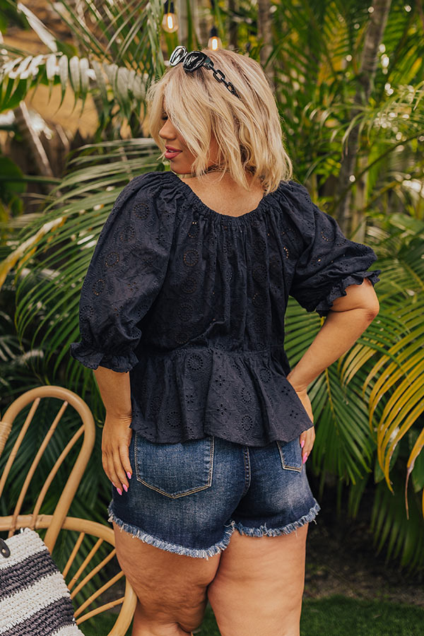 The Next Chapter Eyelet Top In Black Curves Image - 5