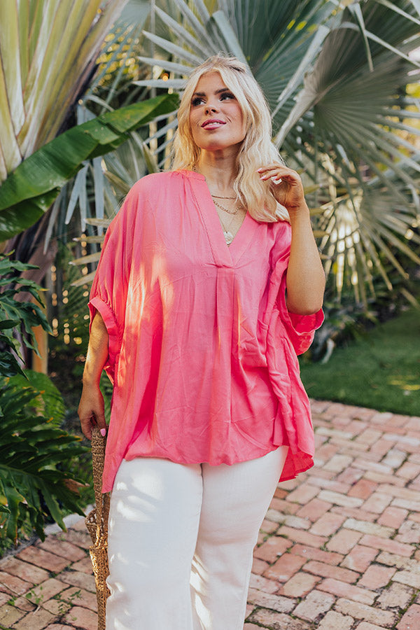 Sun-Kissed Sands Shift Top In Coral Curves Image - 5