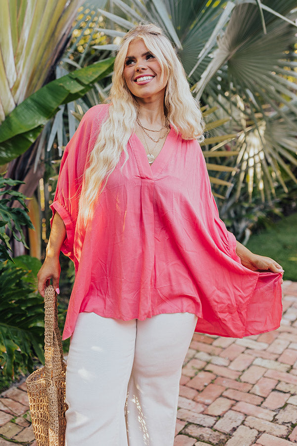 Sun-Kissed Sands Shift Top In Coral Curves Image - 1