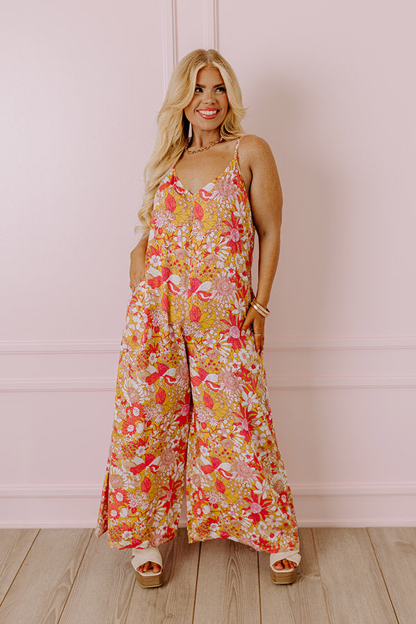 Casually Chic Floral Jumpsuit in Primrose Yellow Curves Image - 3