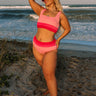 Pink Horizon Seersucker Bikini Top Curves Image - 1