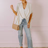 Party On The Go Surplice Top in Cream Image - 1