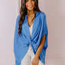 Party On The Go Surplice Top in Ocean Blue Image - 1
