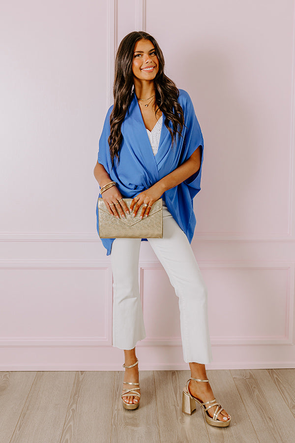 Party On The Go Surplice Top in Ocean Blue Image - 3