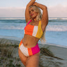 Coastal Cruise Color Block Bikini Top Curves Image - 1